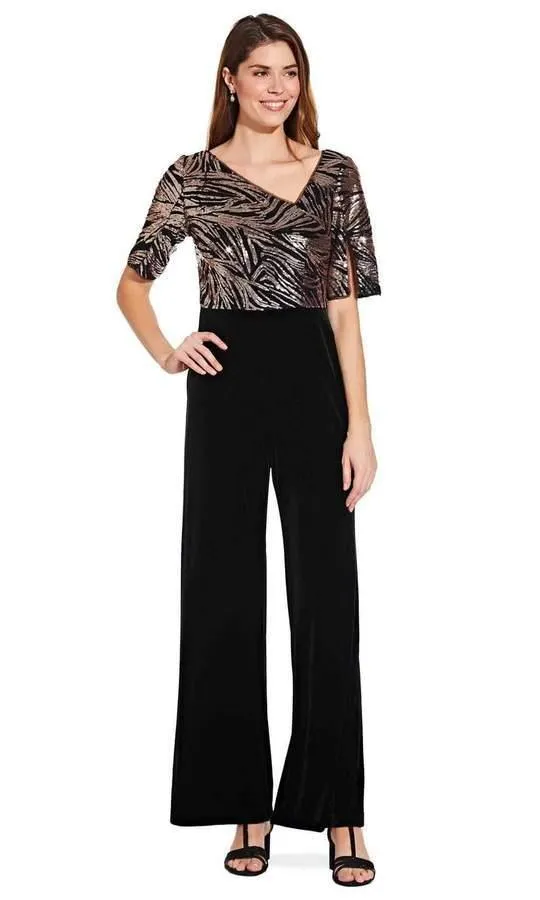 Adrianna Papell AP1E206295 Formal Sequins Jumpsuit