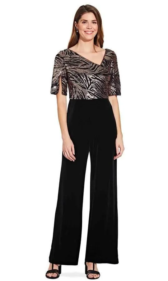 Adrianna Papell AP1E206295 Formal Sequins Jumpsuit