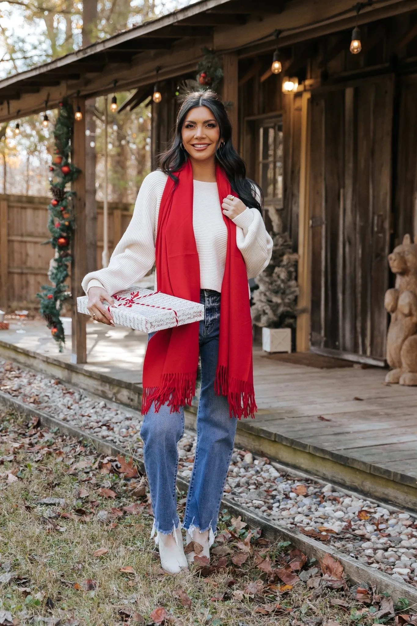 Avery Ribbed Boat Neck Sweater - Beige