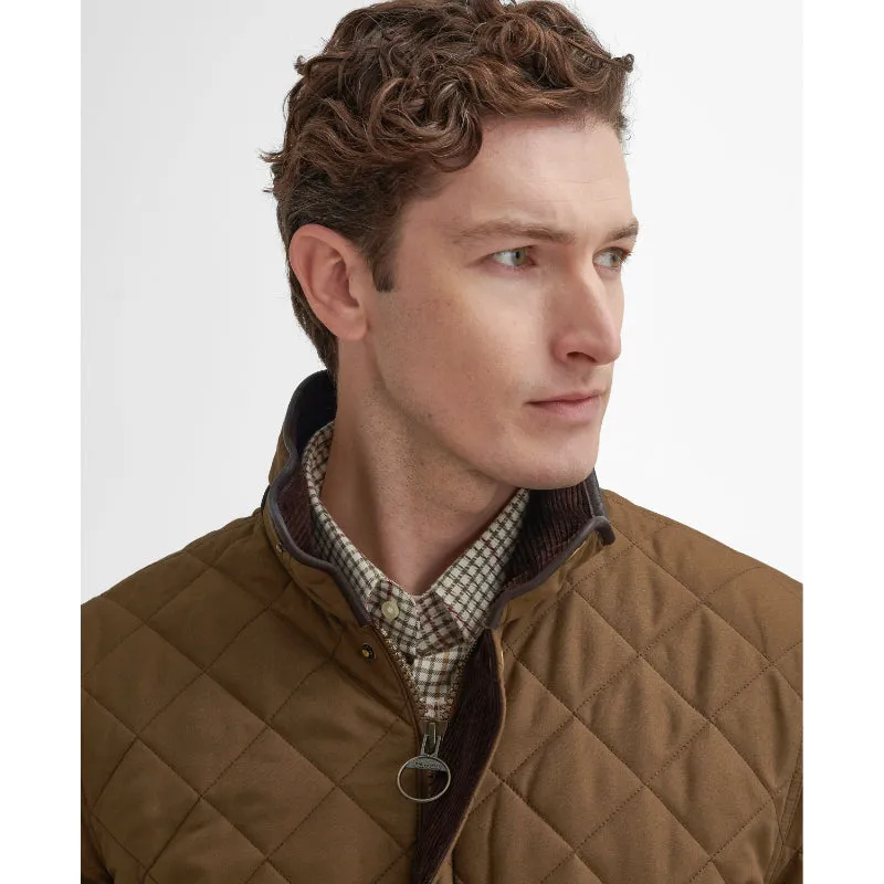 Barbour Lydford Tattersall Quilted Mens Jacket - Dark Sand