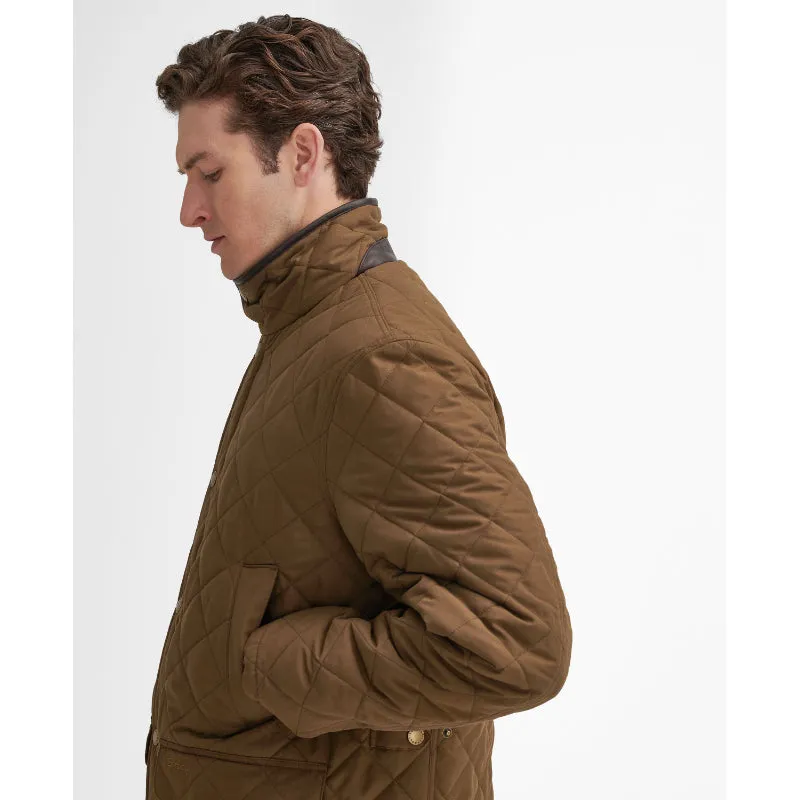 Barbour Lydford Tattersall Quilted Mens Jacket - Dark Sand