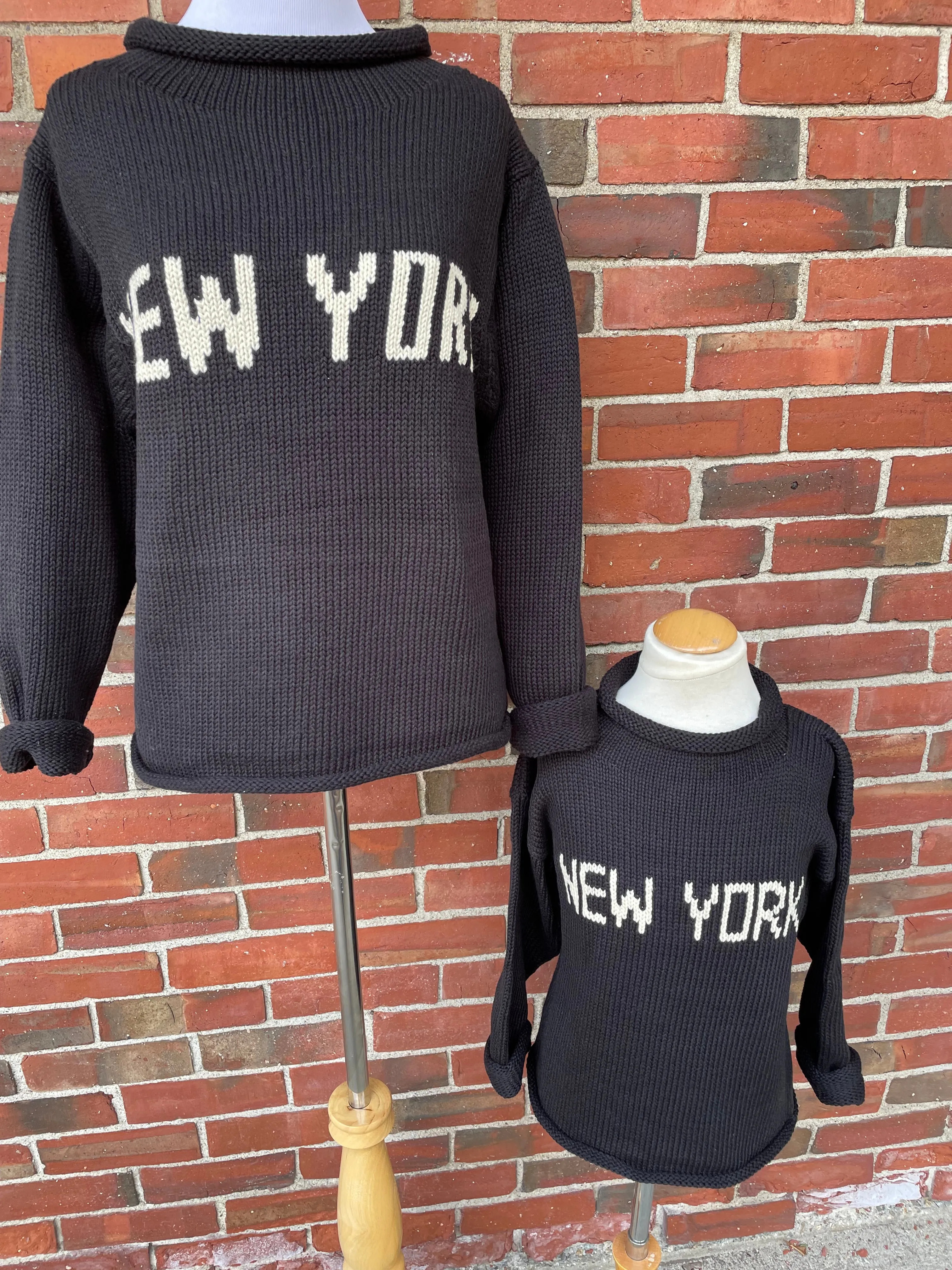 Black New York Roll Neck Sweater