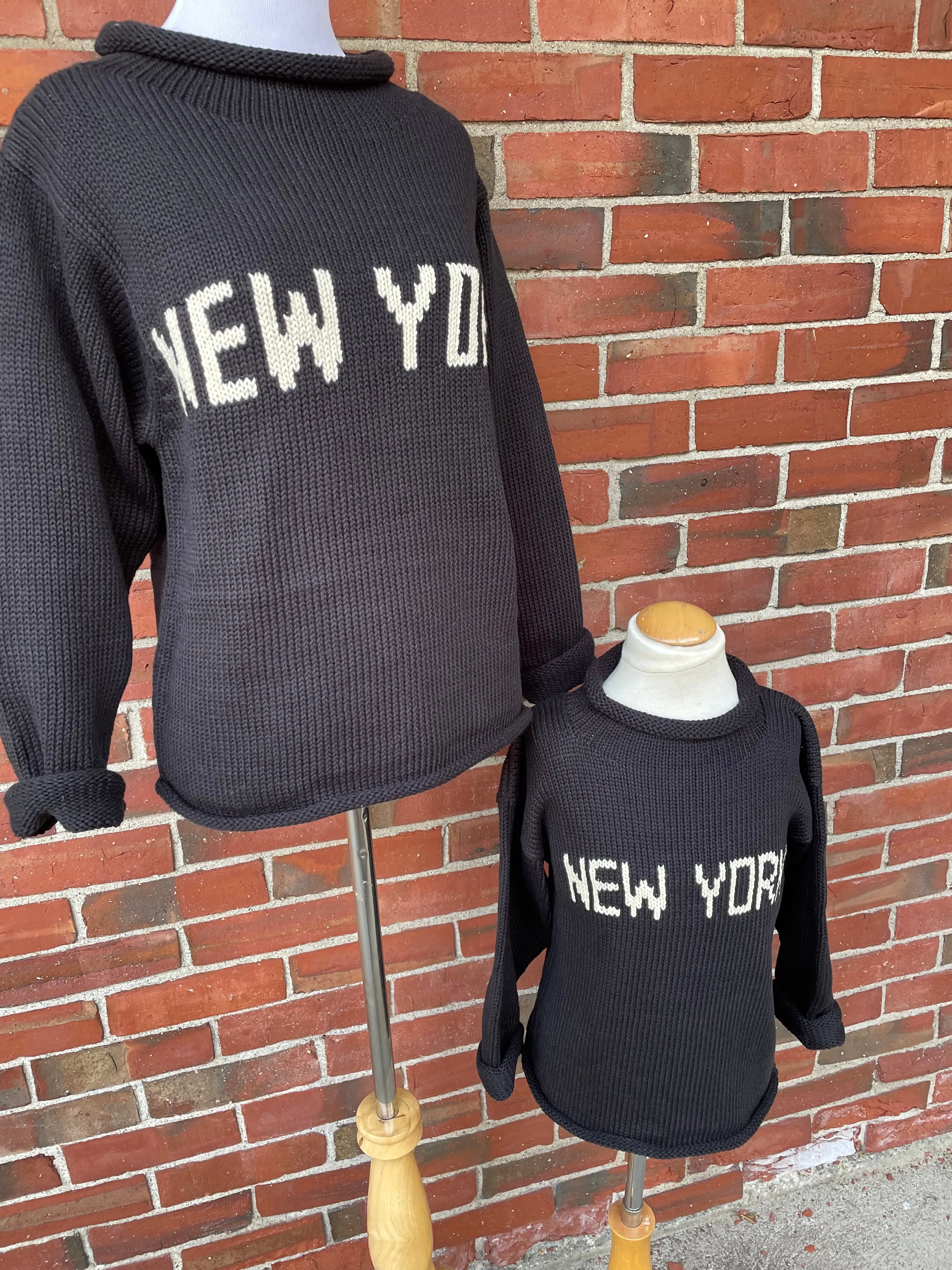 Black New York Roll Neck Sweater