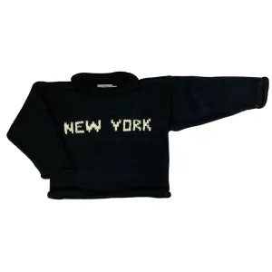 Black New York Roll Neck Sweater