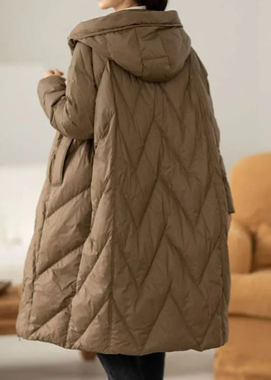 Bohemian Chocolate Hooded fashion Duck Down coat Winter