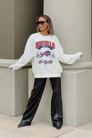 BUFFALO BILLS PASSING TIME PREMIUM FLEECE DROP SHOULDER CREWNECK PULLOVER