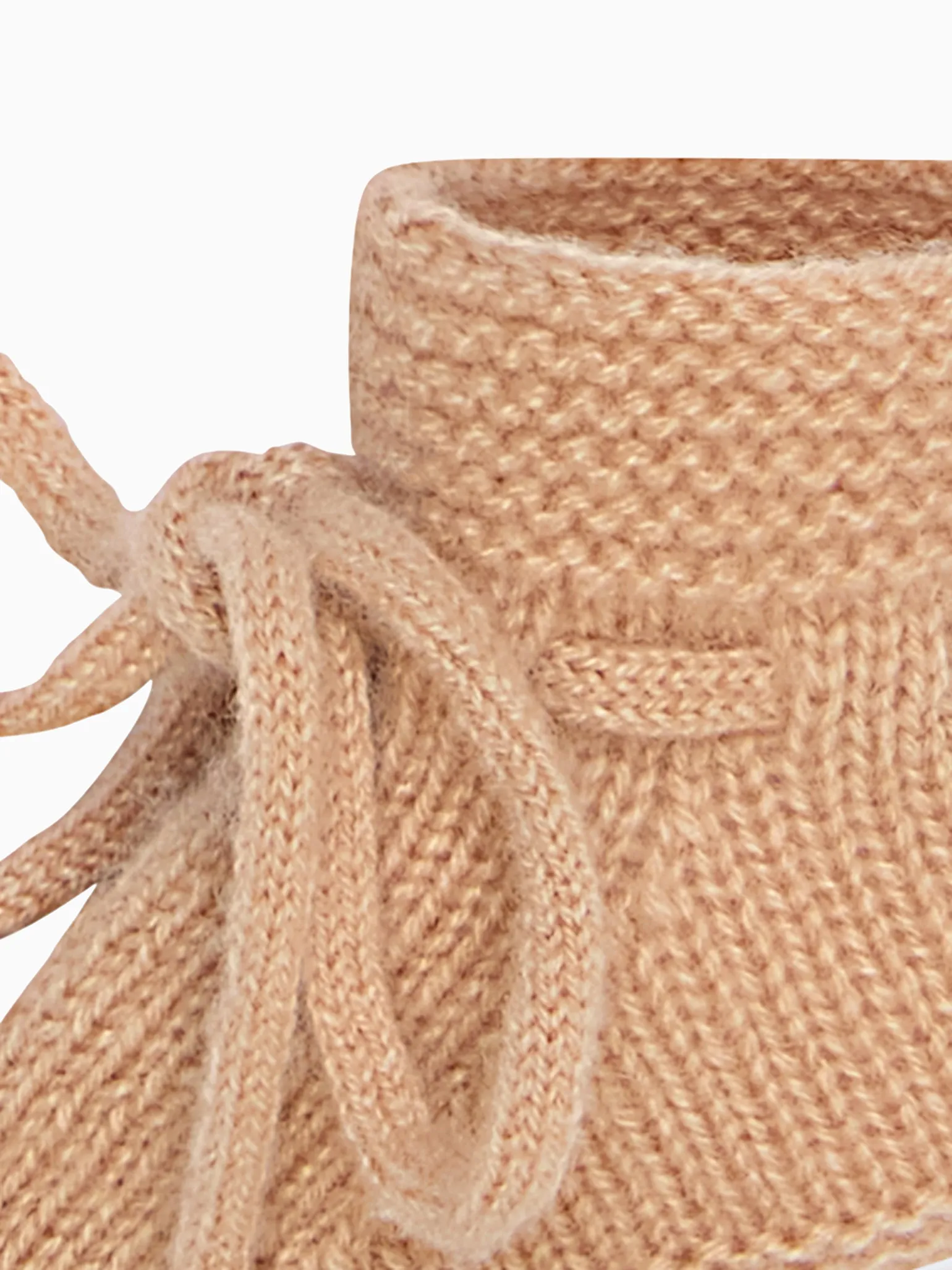 Camel Melange Evita Cashmere Baby Booties