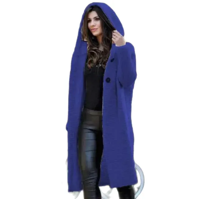 Casual Hooded Duster Cardigan Cape