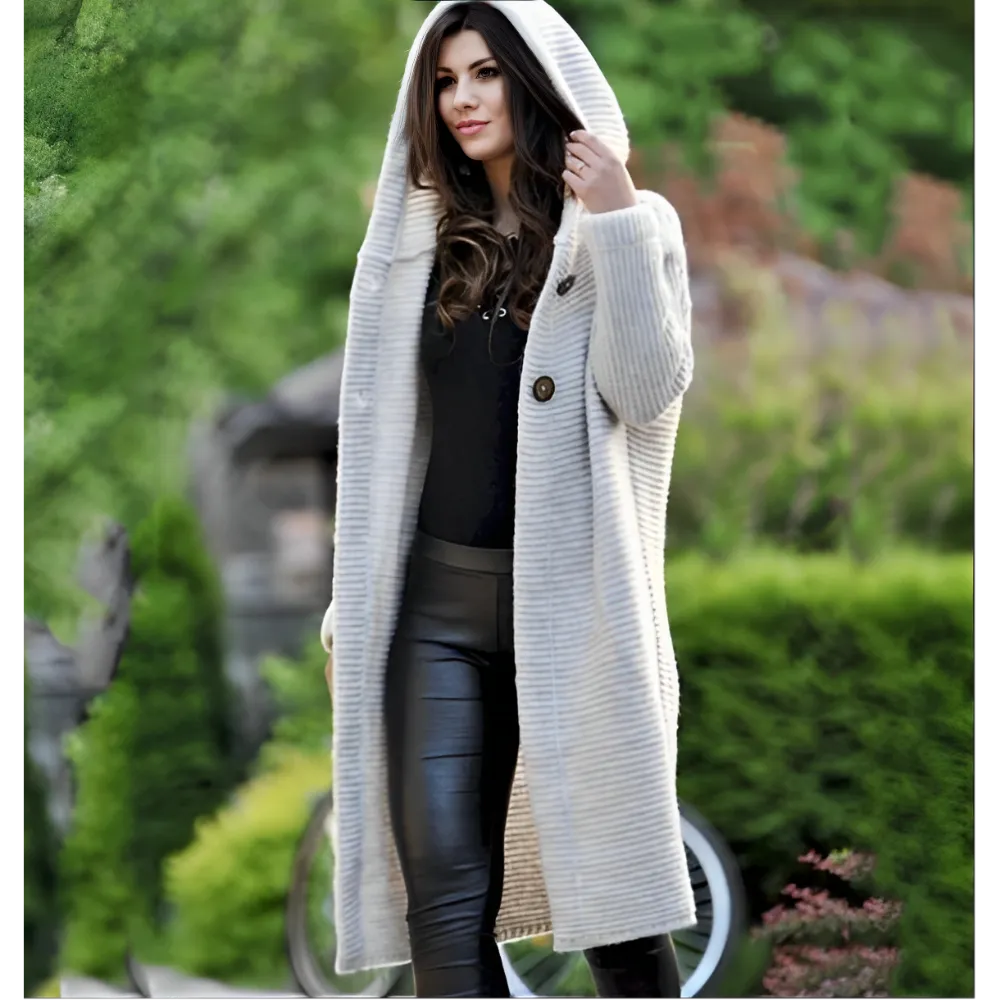 Casual Hooded Duster Cardigan Cape