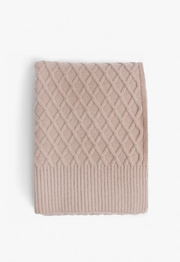 Choice Crisscross Knitted Scarf Beige