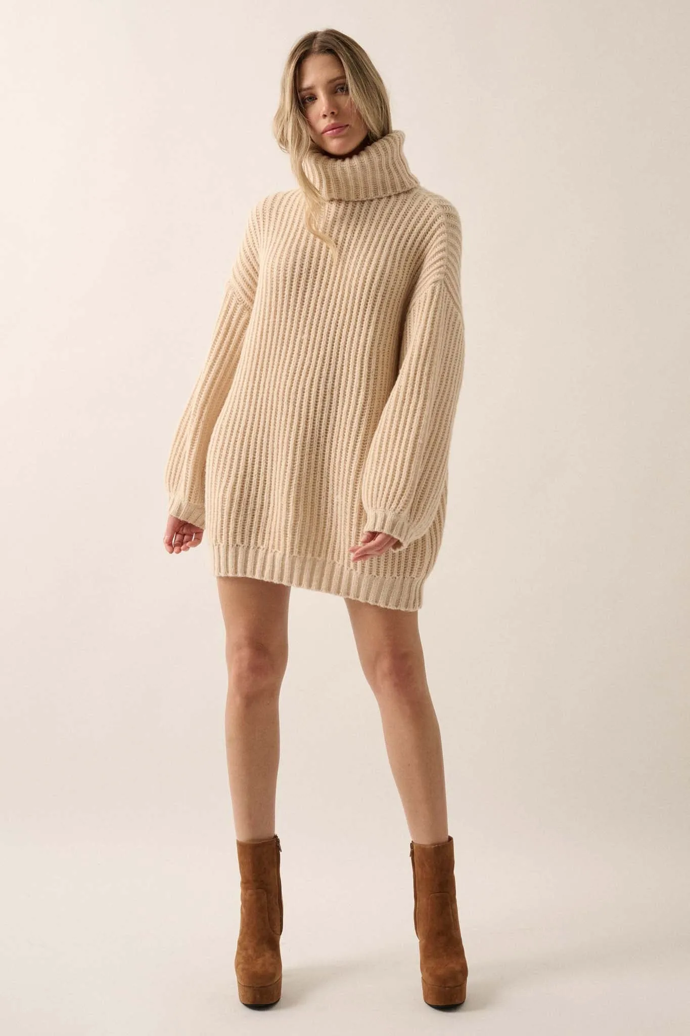 Cozy Up Chunky Knit Oversize Cowl-Neck Sweater