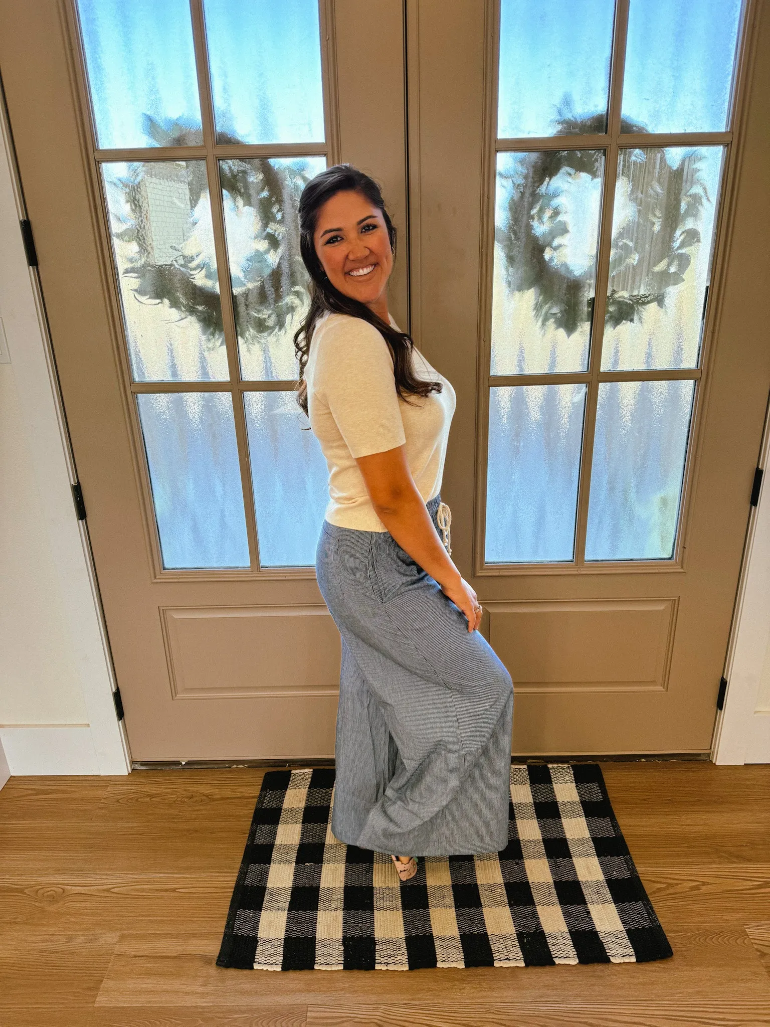 Denim Wide Leg Bottoms