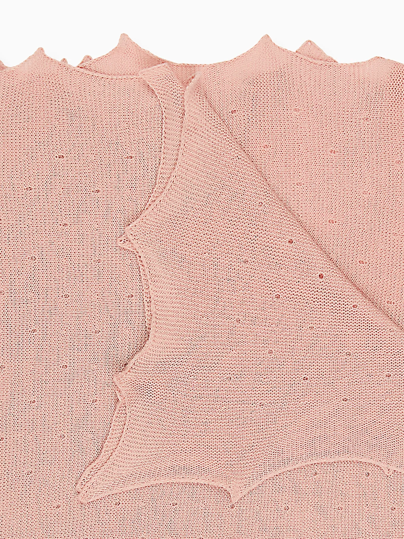 Dusty Pink Openwork Cotton Baby Blanket