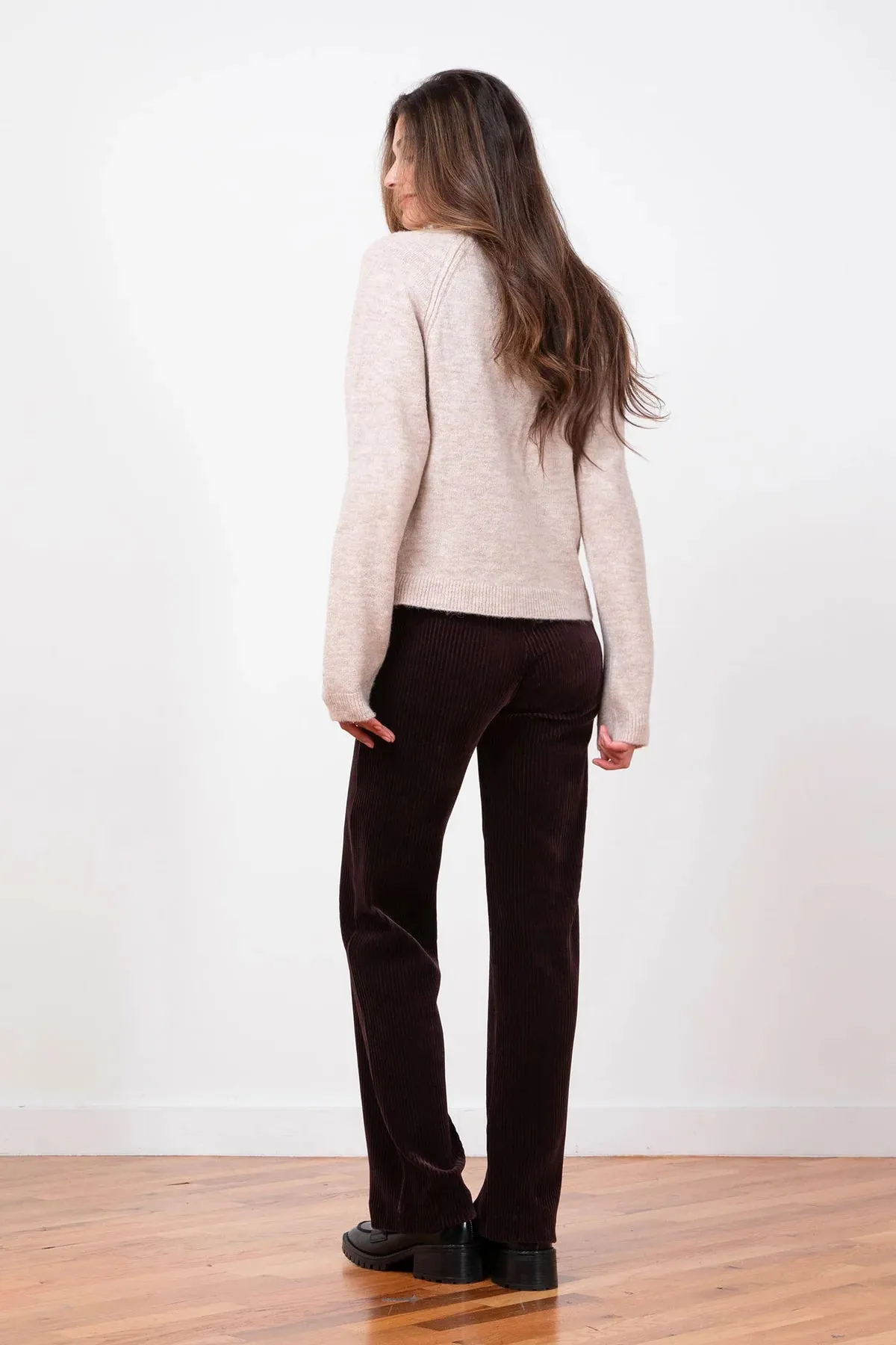 Flavia Corduroy Wide Leg Pant | Dark Brown