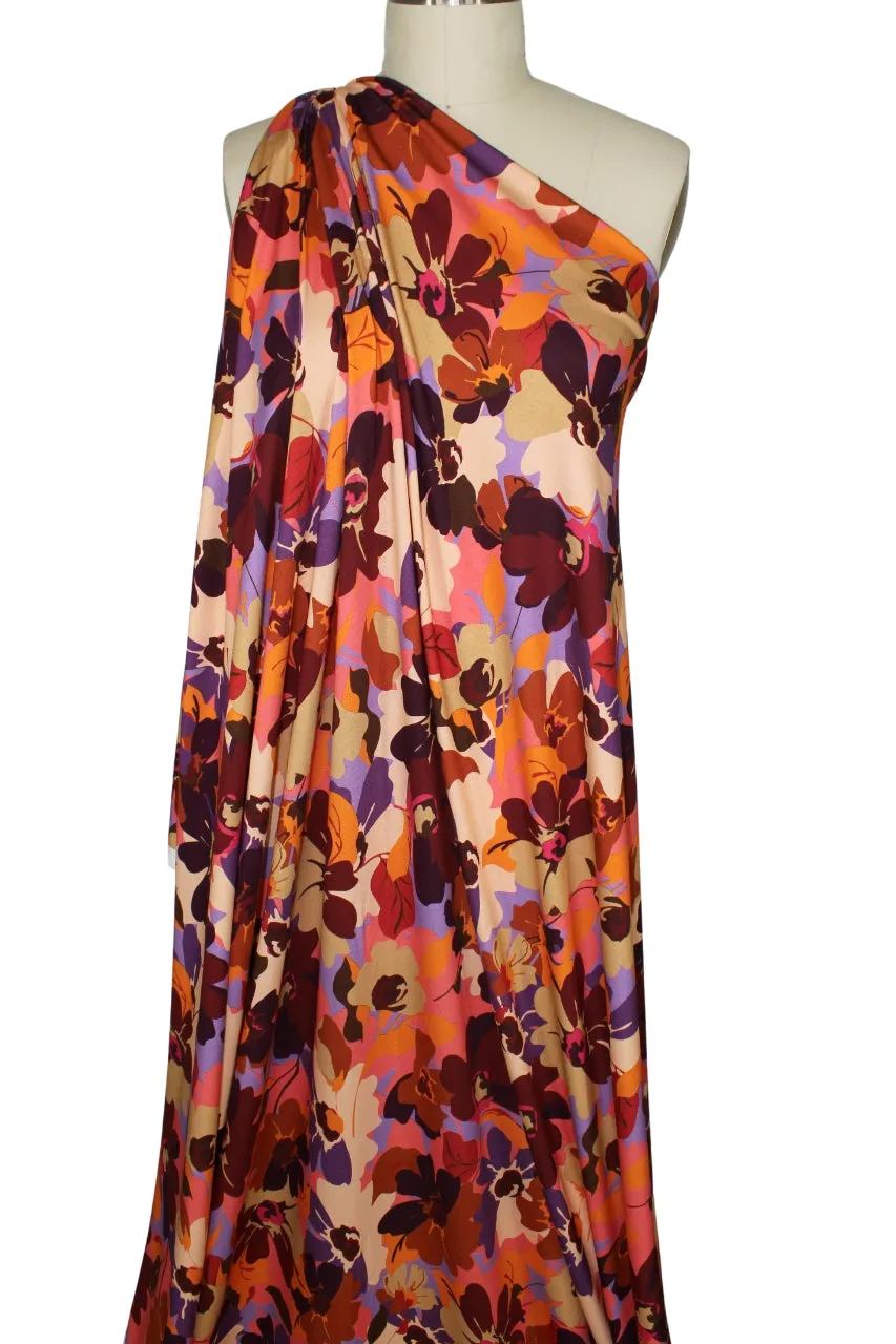 Floral French Rayon Jersey - Warm Tones