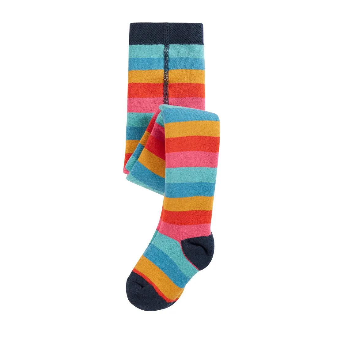 Frugi Organic Toasty Tights - Honeysuckle Rainbow Stripe