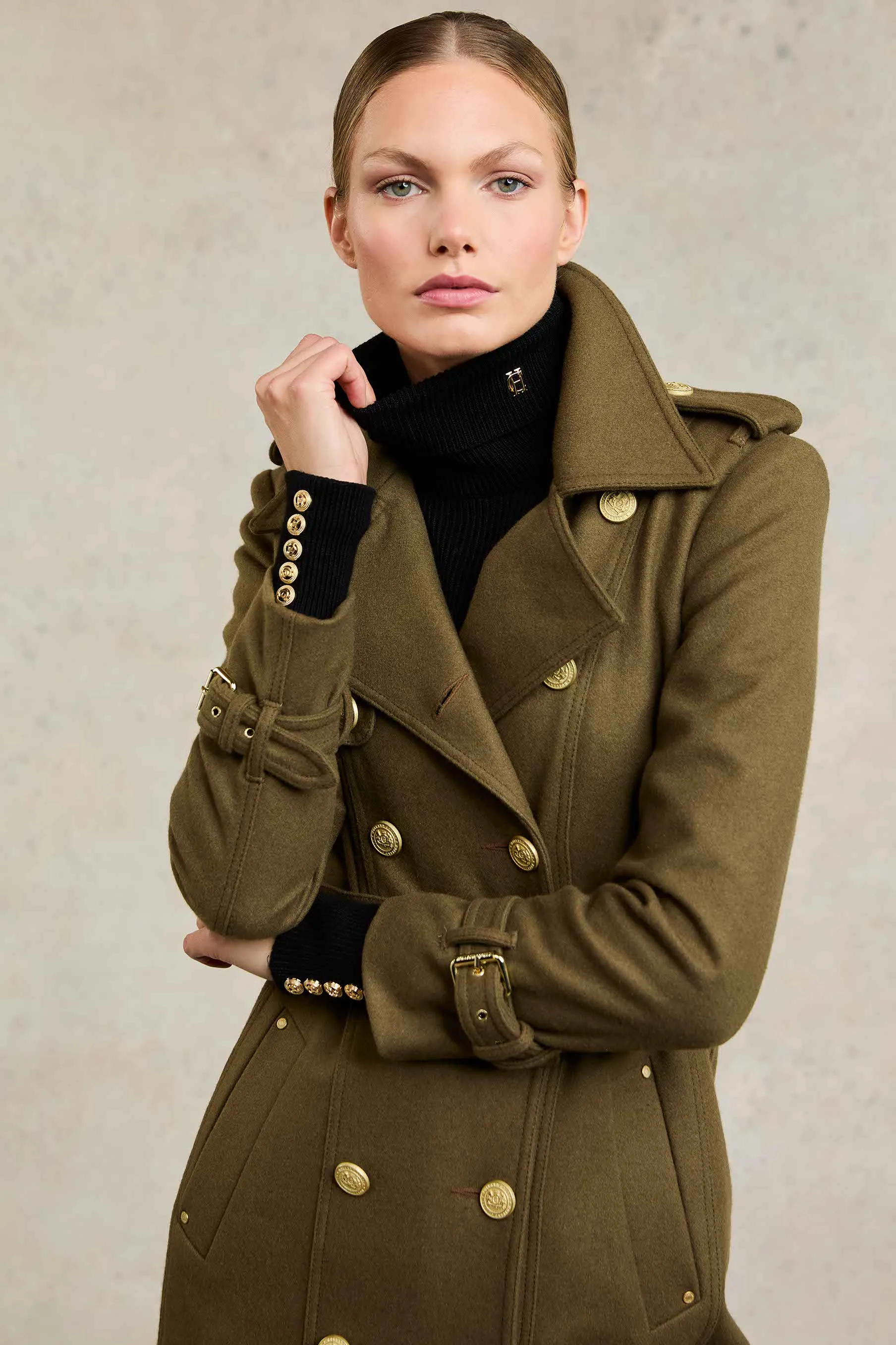 Full Length Chelsea Trench Coat (Khaki)