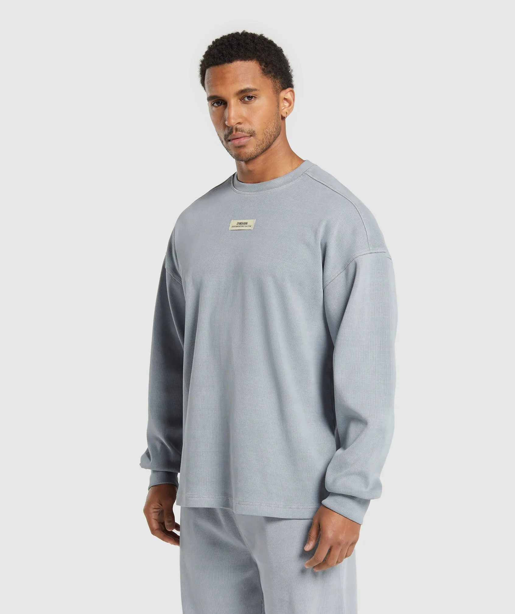 Gymshark Heavyweight Rib Crew - Denim Grey