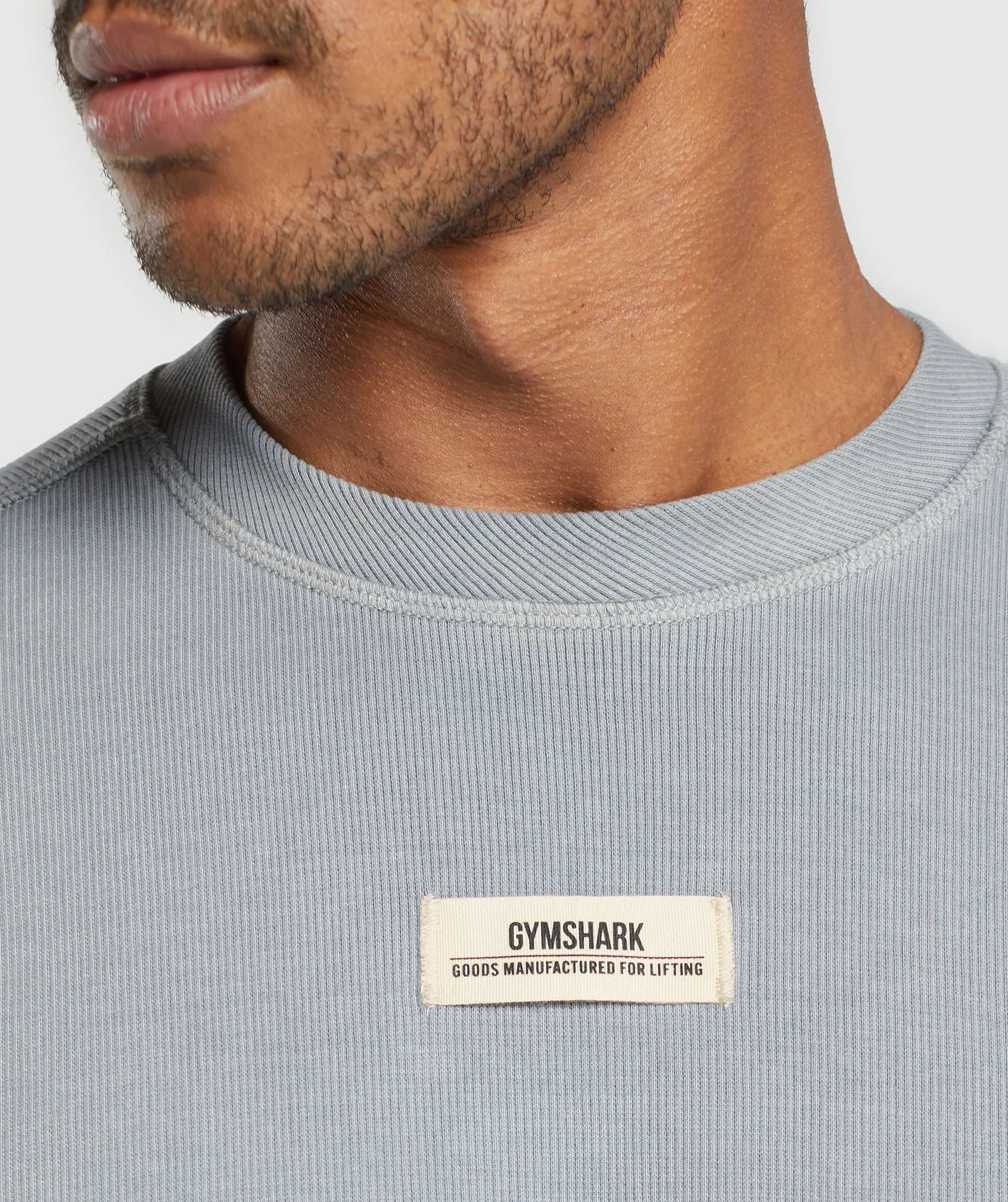 Gymshark Heavyweight Rib Crew - Denim Grey