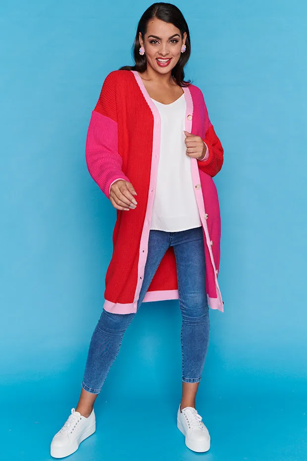 Hemi Colourblock Longline Cardi