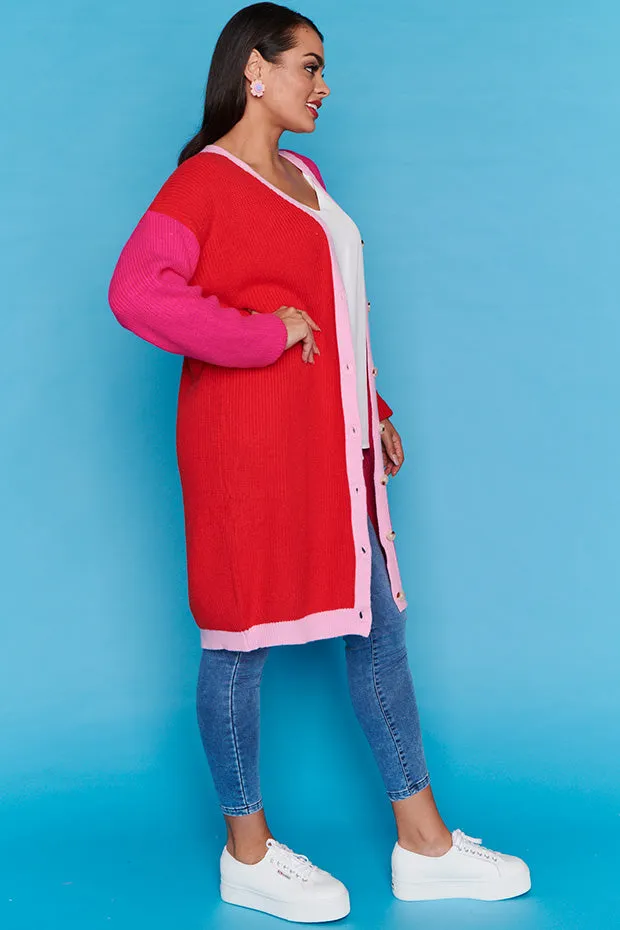 Hemi Colourblock Longline Cardi