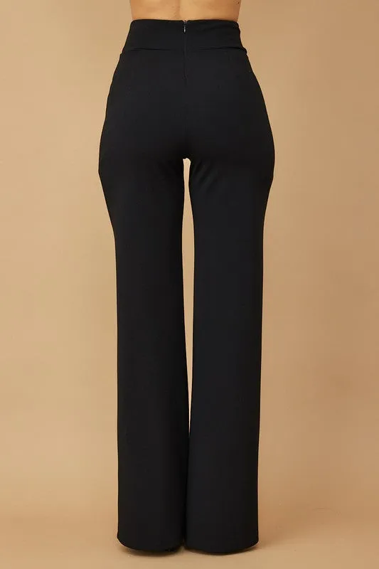 Henley High Waist Dress Pants