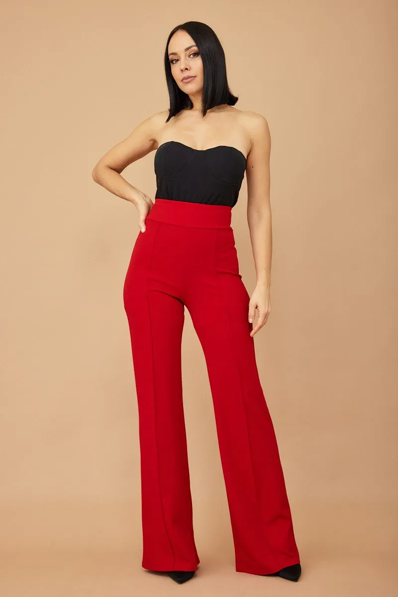 Henley High Waist Dress Pants