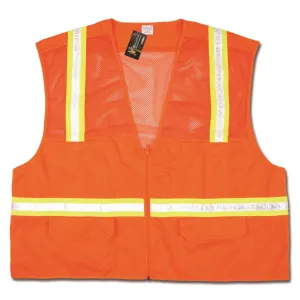 HS201VX3 MCR Economy Surveyor,Hybrid Mesh/Solid,Orange,White vinyl/Yellow Reflective material