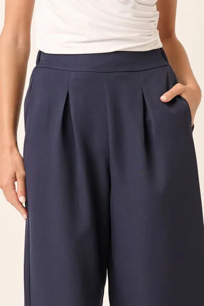 Inverted Pleat Detail Wide Leg Pants