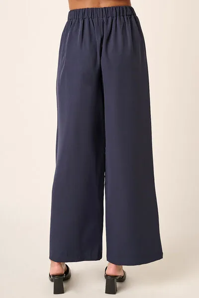 Inverted Pleat Detail Wide Leg Pants