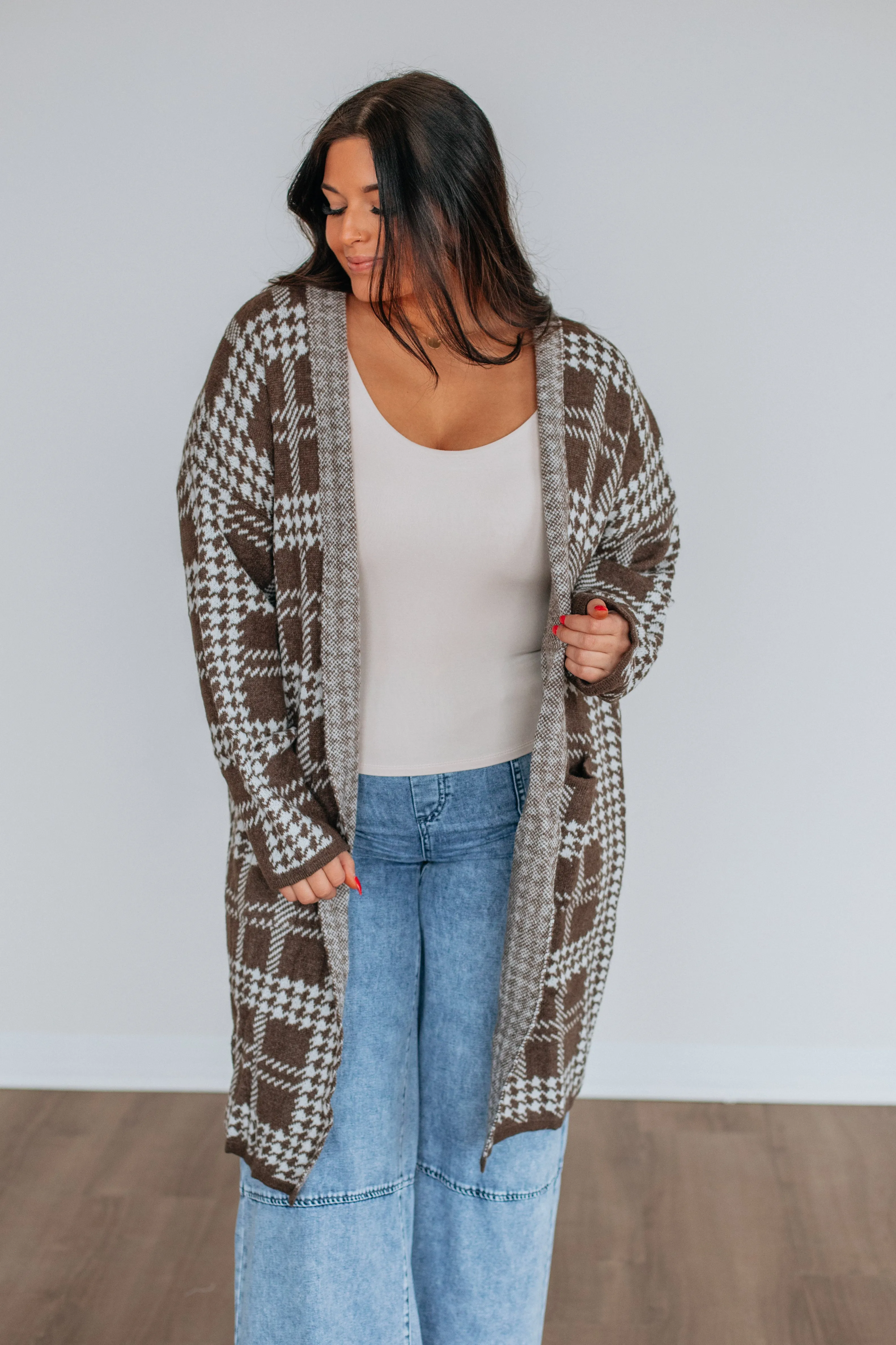 Jaylen Houndstooth Cardigan