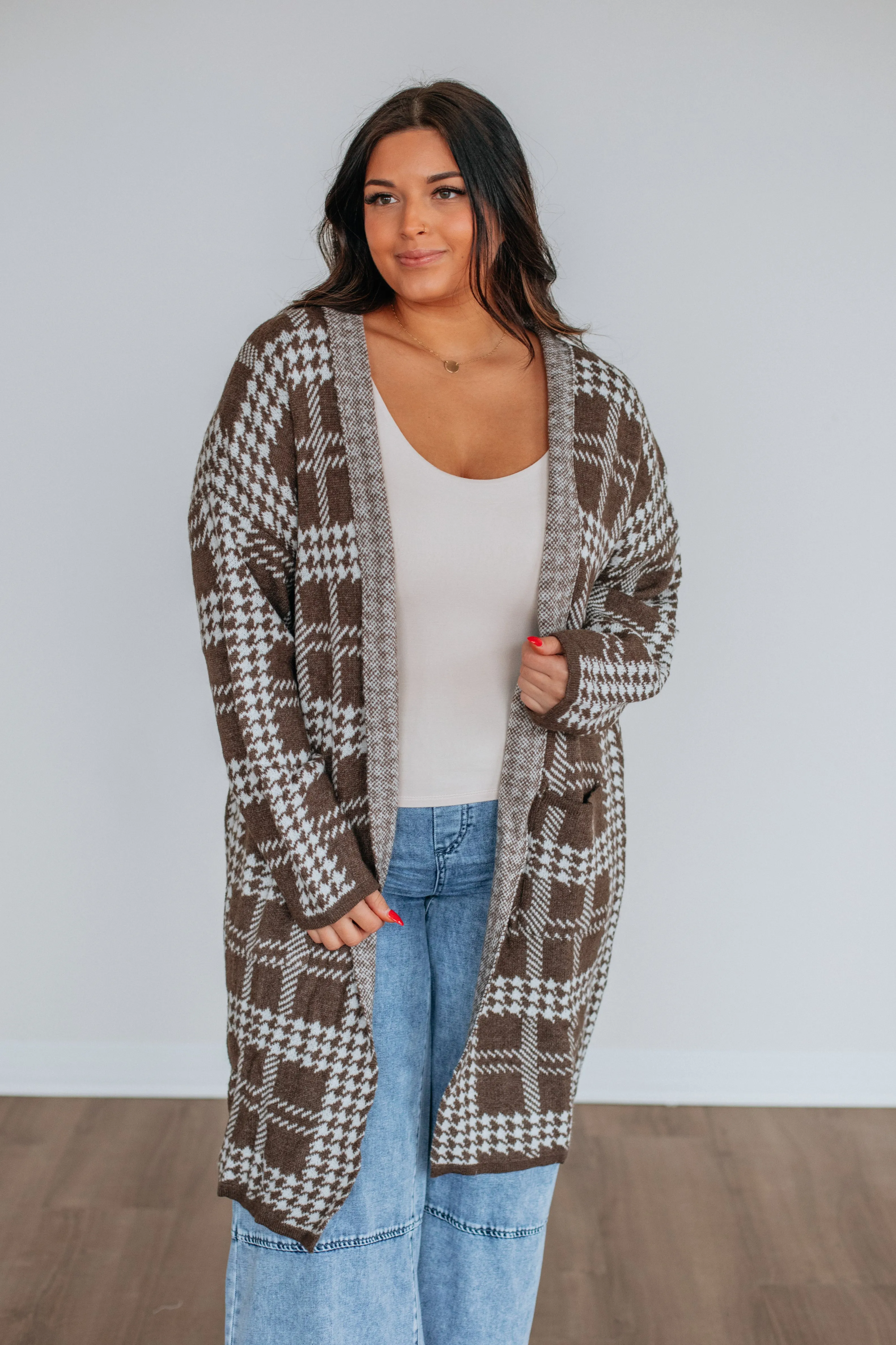 Jaylen Houndstooth Cardigan