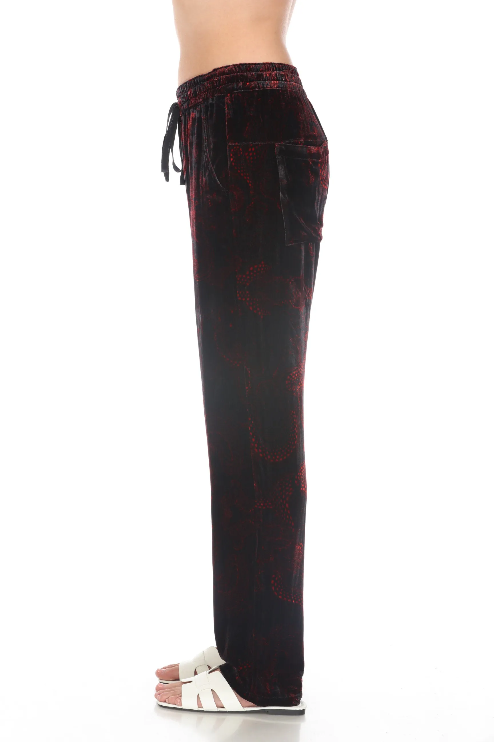 Johnny Was Biya Mayla Dragon Velvet Pull On Pants Boho Chic B67023