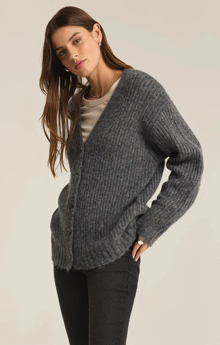 Josie Cozy Cardigan | Charcoal Heather