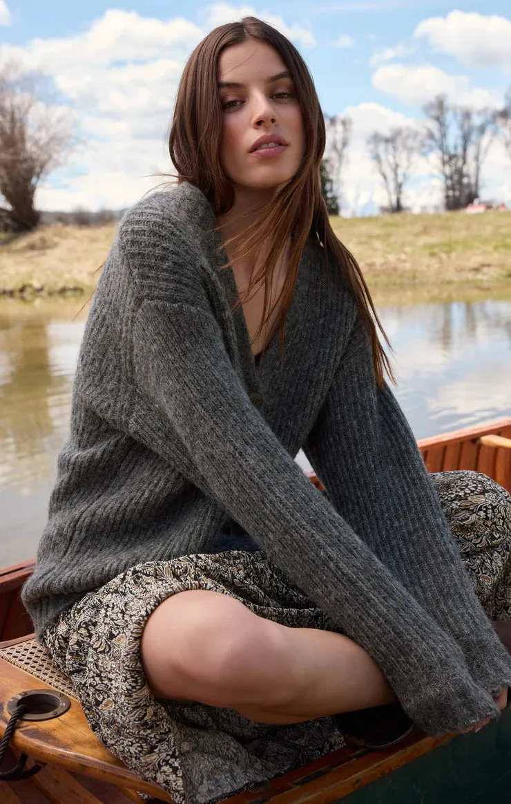 Josie Cozy Cardigan | Charcoal Heather