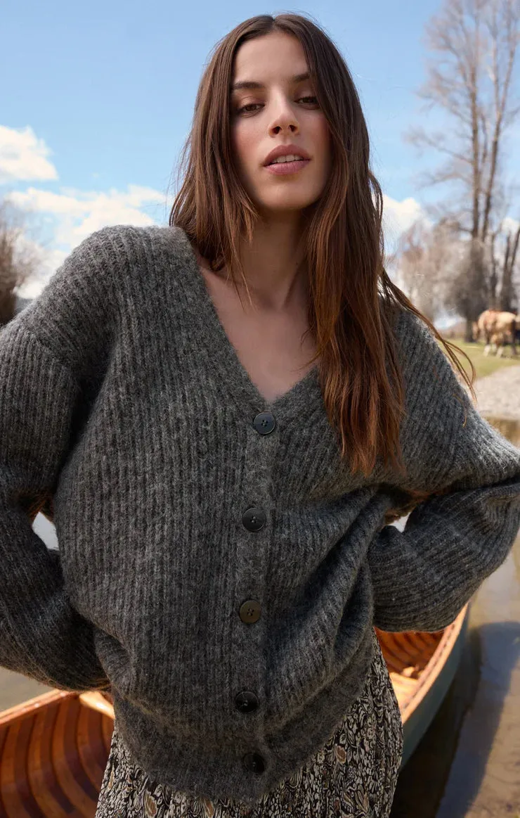 Josie Cozy Cardigan | Charcoal Heather