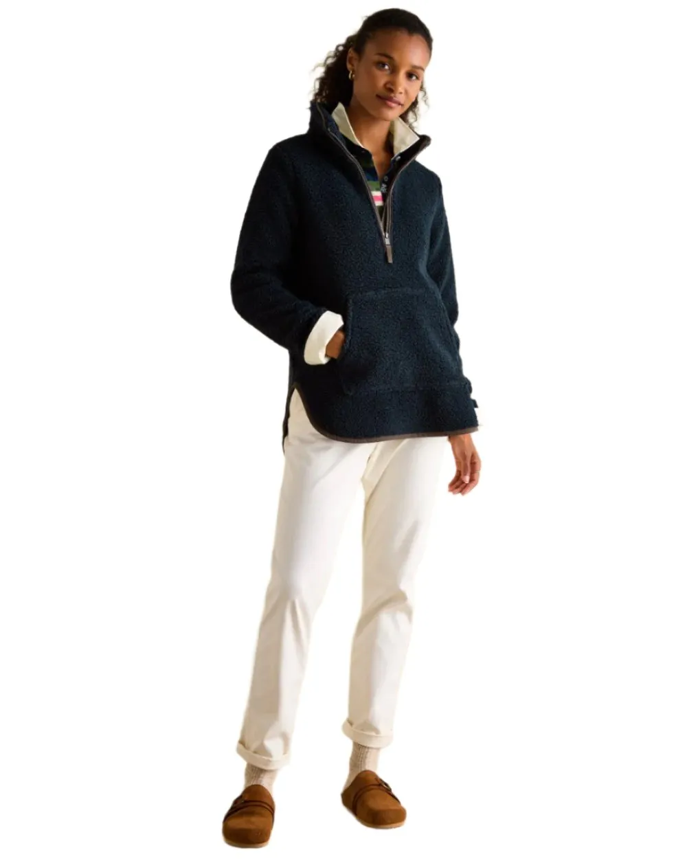 Joules Aldeburgh Quarter Zip Borg Fleece Jacket