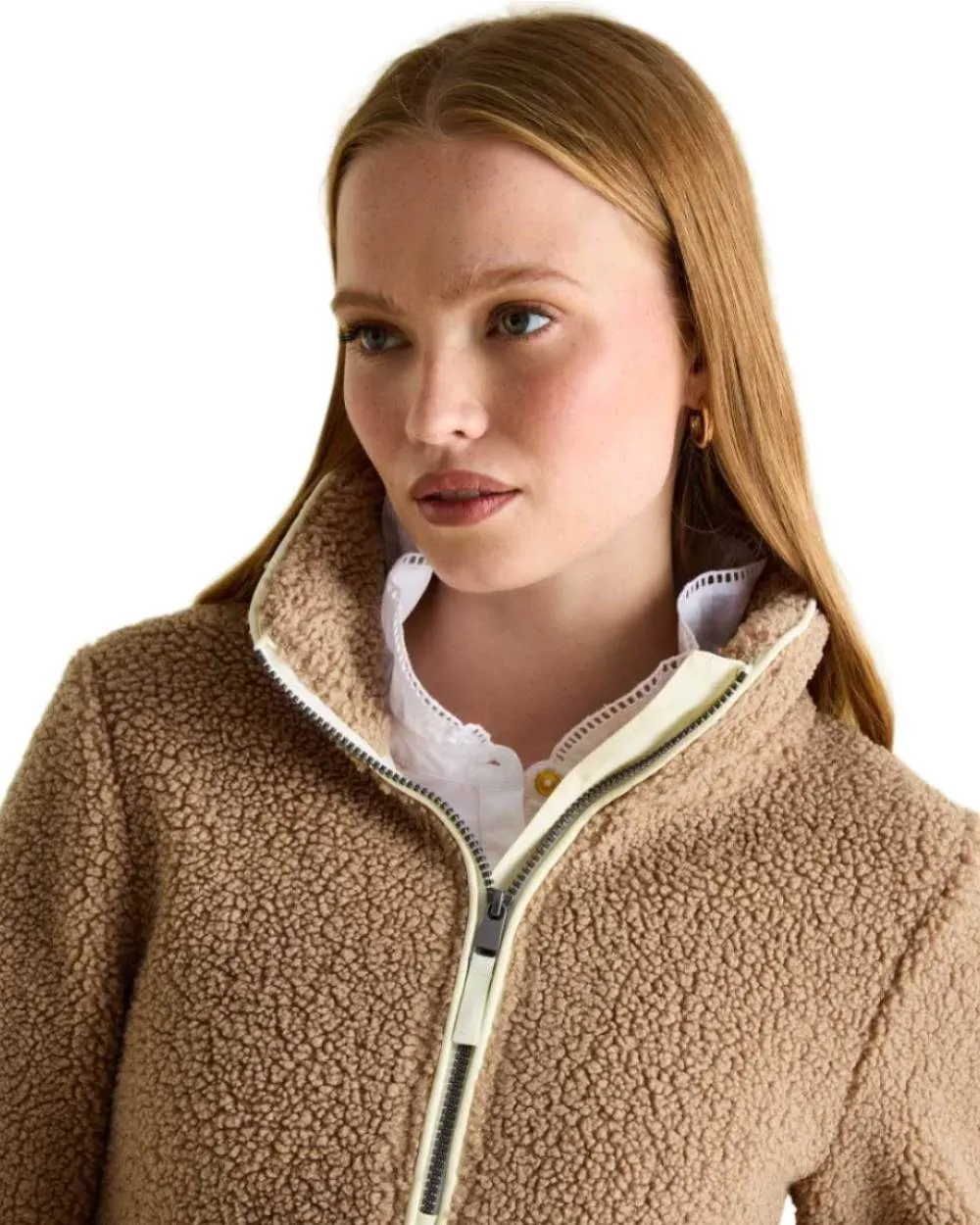 Joules Aldeburgh Quarter Zip Borg Fleece Jacket