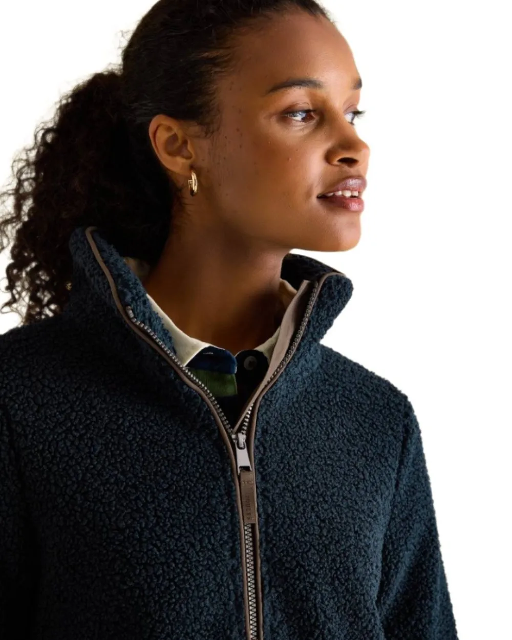 Joules Aldeburgh Quarter Zip Borg Fleece Jacket