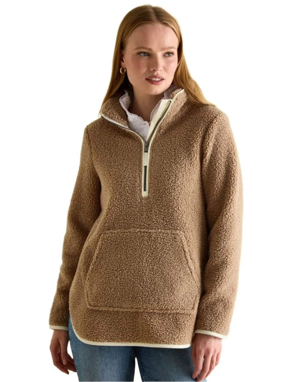 Joules Aldeburgh Quarter Zip Borg Fleece Jacket