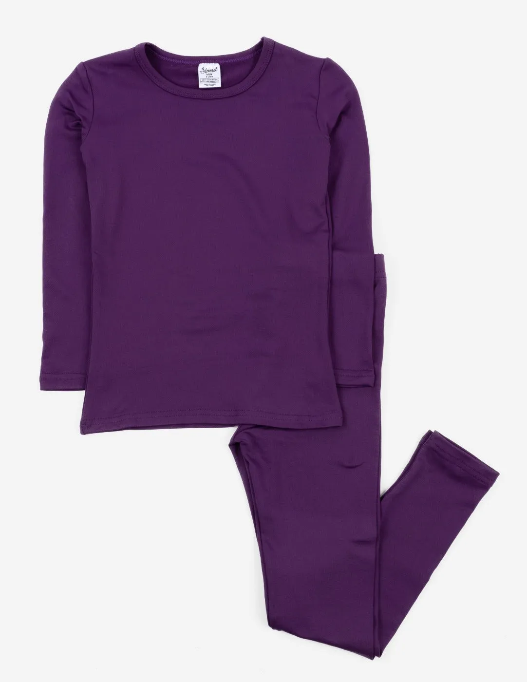 Kid's Boho Solid Color Thermal Pajamas