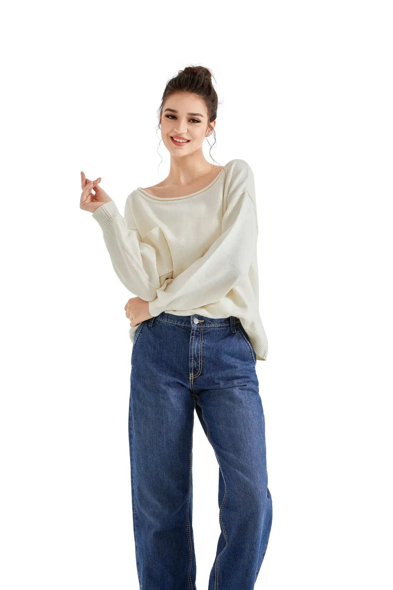 Knit Off Shoulder Sweater Shirts