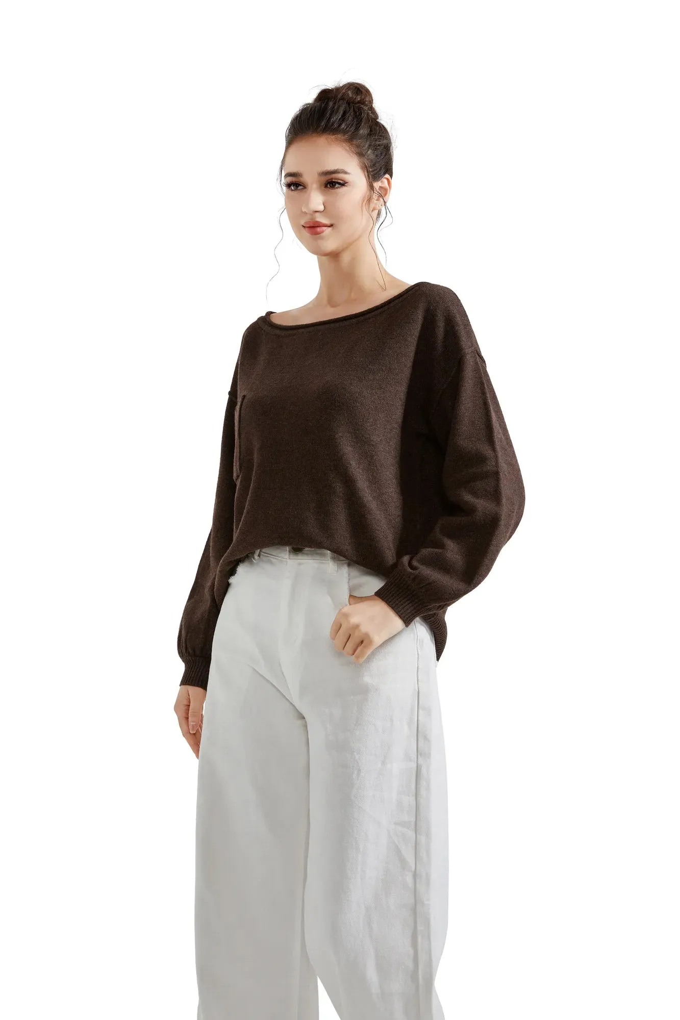 Knit Off Shoulder Sweater Shirts