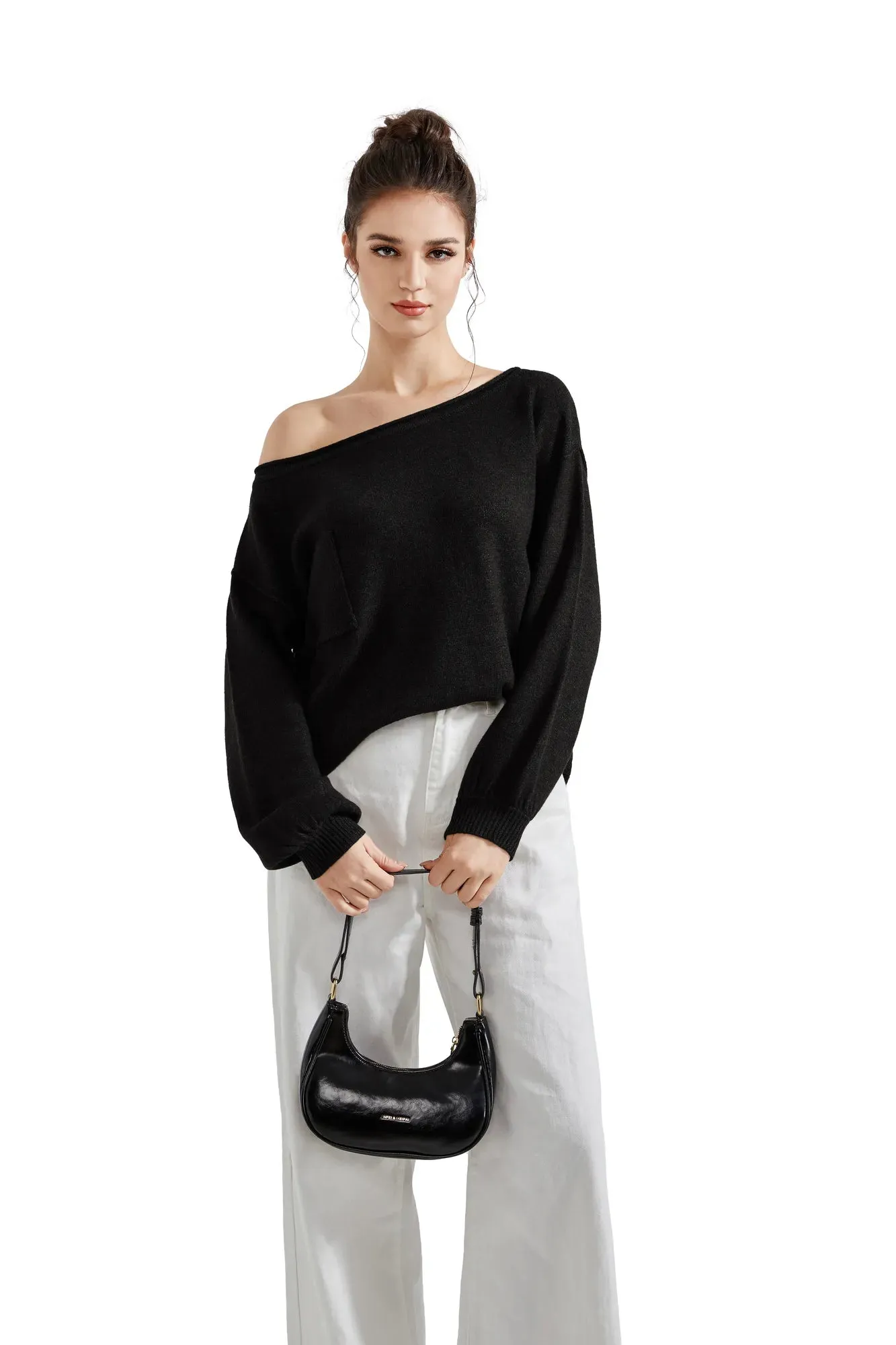 Knit Off Shoulder Sweater Shirts