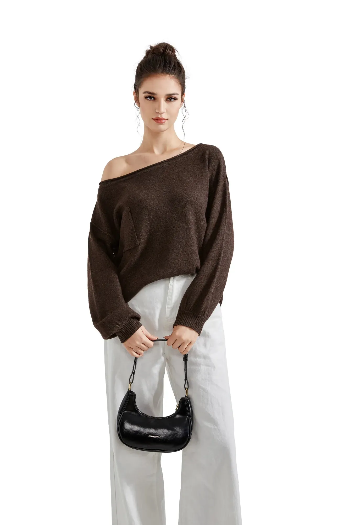 Knit Off Shoulder Sweater Shirts