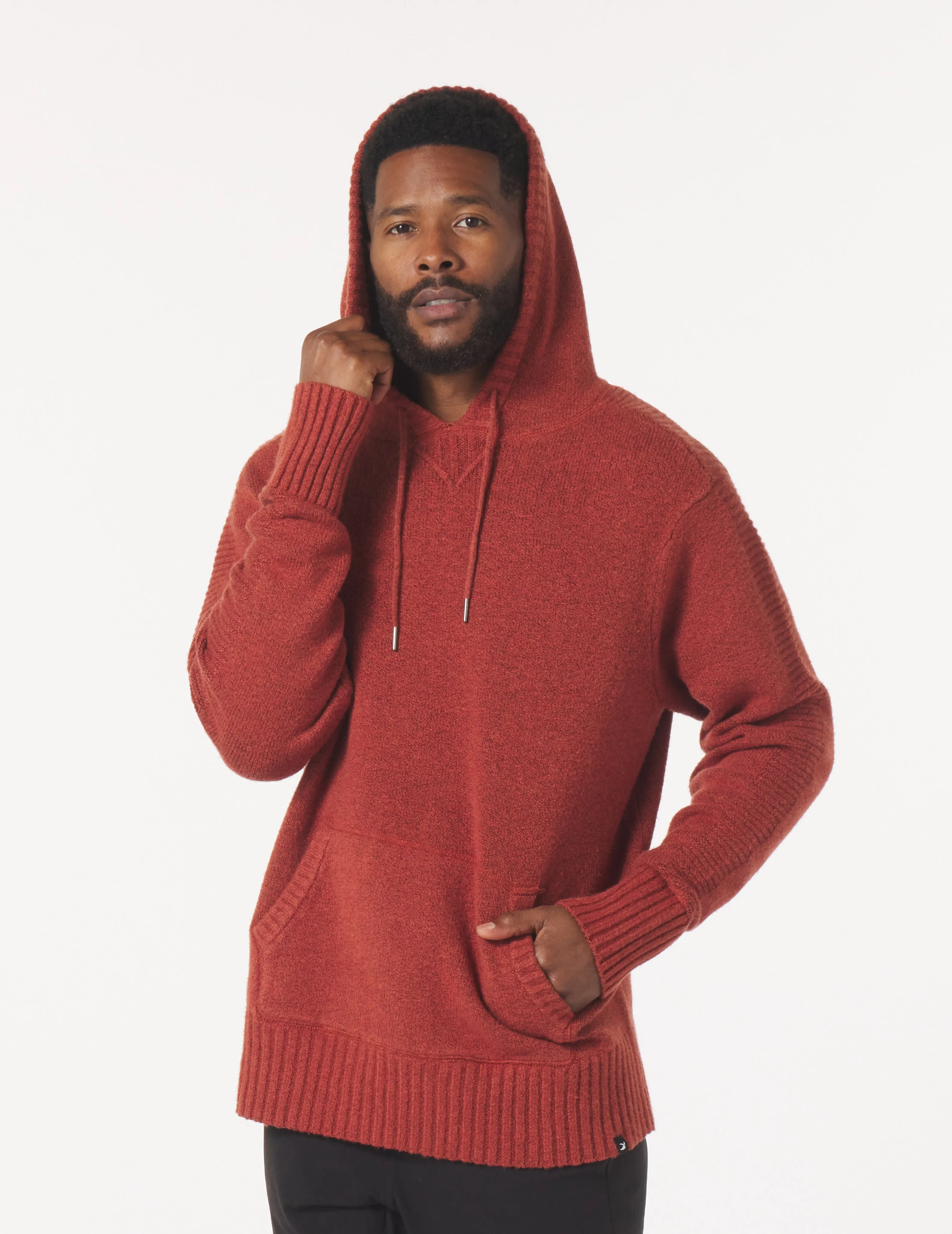 Knit Up Unisex Hoodie: Brick Red