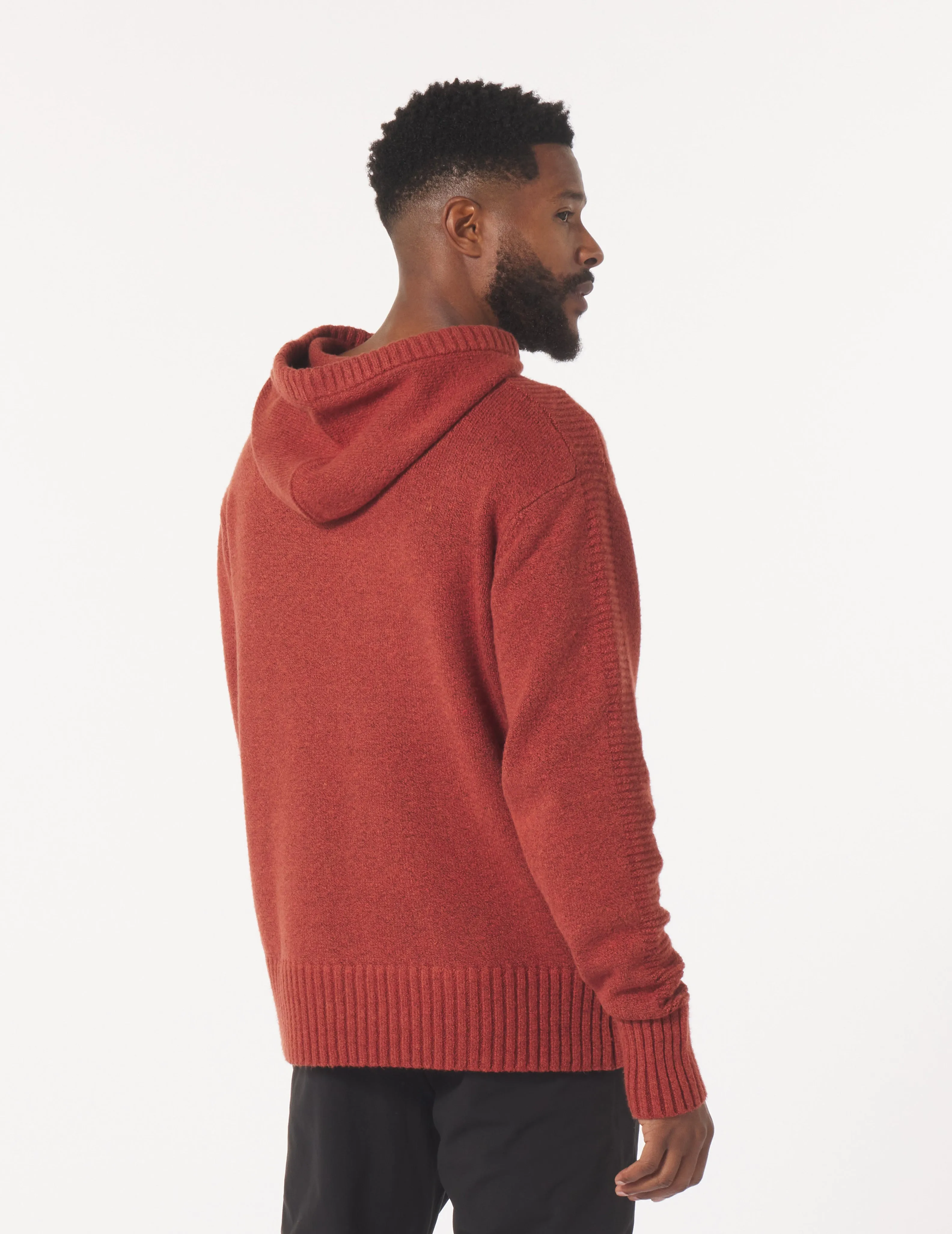 Knit Up Unisex Hoodie: Brick Red