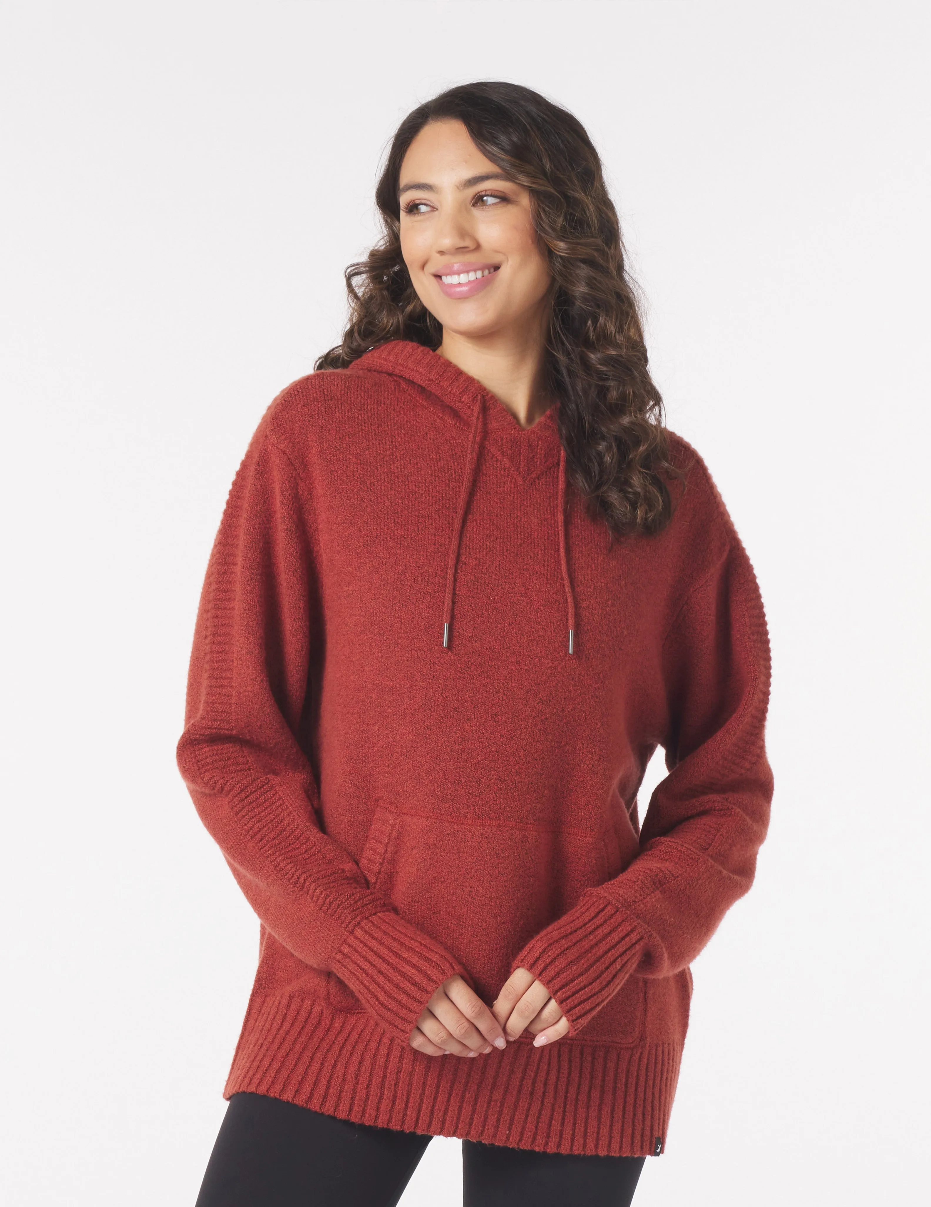 Knit Up Unisex Hoodie: Brick Red