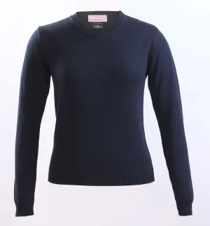 Ladies Navy Knit Crew neck sweater