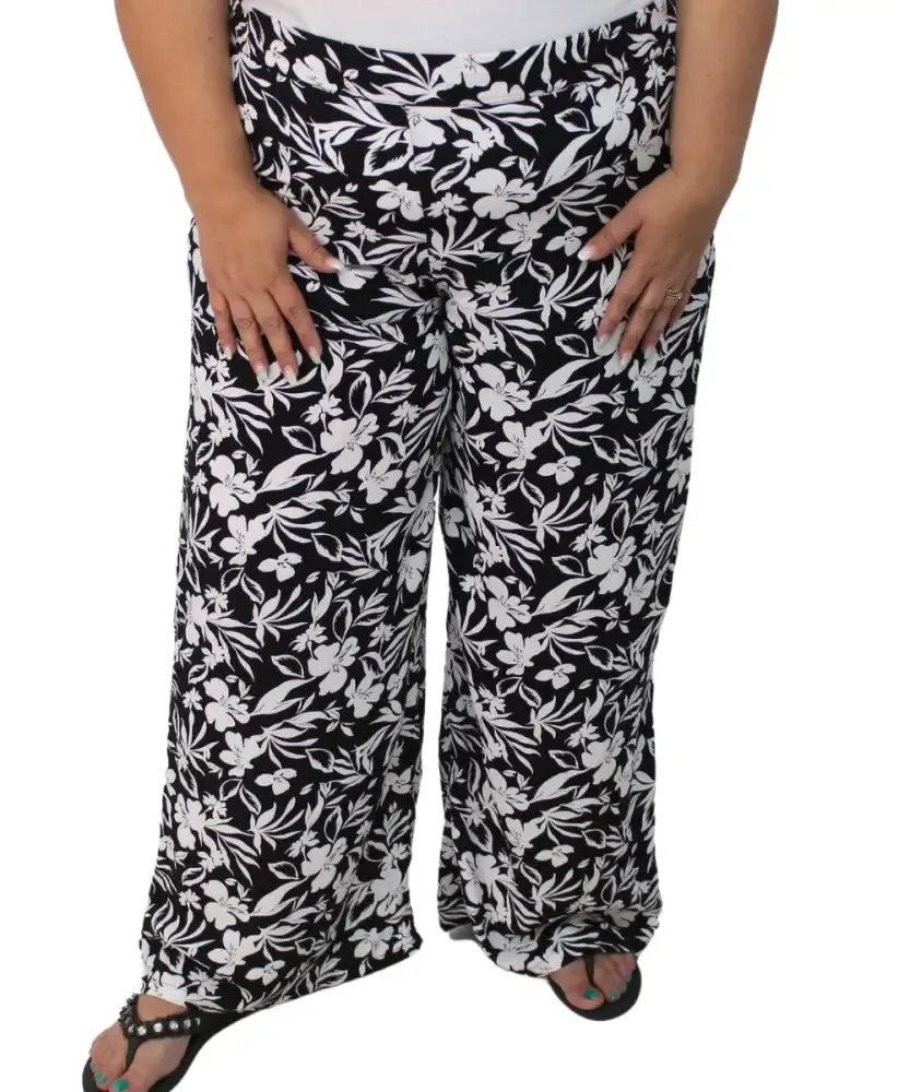 Ladies Printed Wide Leg Pants